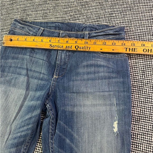 Harley-Davidson Women's Blue Jeans Size 24 Medium Wash Cuffed Denim Pants Biker - Picture 5 of 10